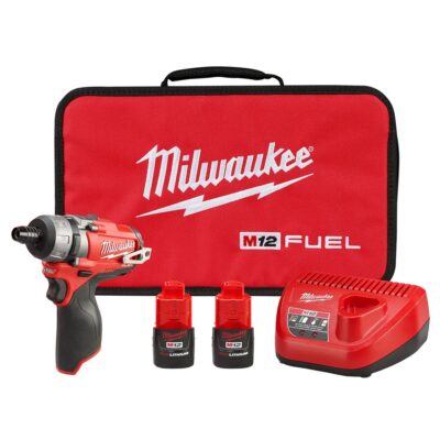 Milwaukee 2402-22 M12 FUEL 1/4″ Hex 2-Speed Screwdriver Kit