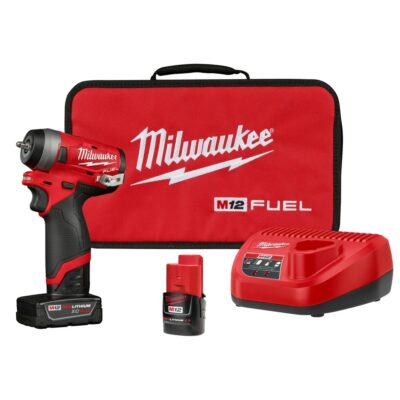 Milwaukee 2552-22 M12 FUEL Stubby 1/4″ Impact Wrench Kit