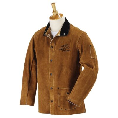 Black Stallion 30WC-L Side Split Cowhide Leather Welding Coat, Large