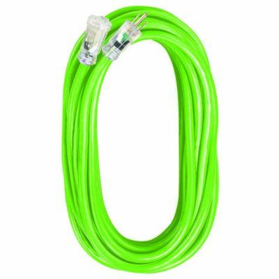 Voltec 05-00116 100FT 12/3 SJTW 300V Fluorescent Green/Black Extension Cord