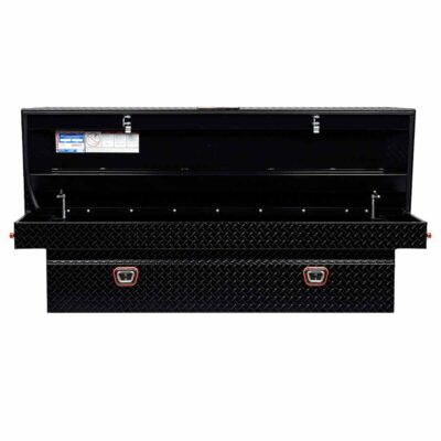 Weather Guard 127-5-03 Model 127-5-03 Saddle Box, Aluminum, Full Standard, Gloss Black, 10.5 Cu. Ft.