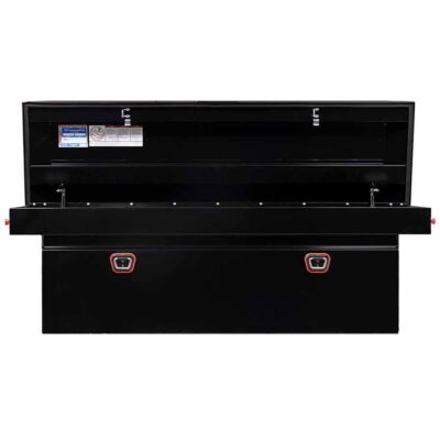 Weather Guard 128-5-03 Model 128-5-03 Saddle Box, Steel, Full Deep, Gloss Black, 14.3 Cu. Ft.