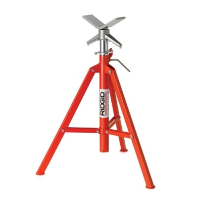 RIDGID 22168 Model VF-99 V-Head Folding Pipe Jack Stand 12″ Pipe Cap. Adj 28″ to 52″ (2500 LBS CAP.)